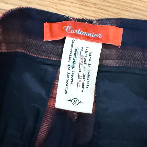 Cartonnier + Anthropologie Tartan Cropped Ankle Zip Pants - Picture 8 of 9